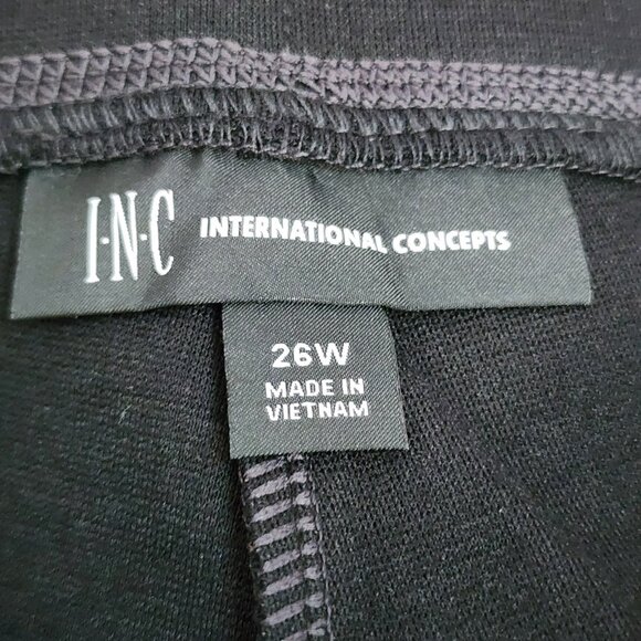 INC International Concepts Pants Womens Plus Size 26W Solid Black Pull On Skinny - Picture 3 of 7